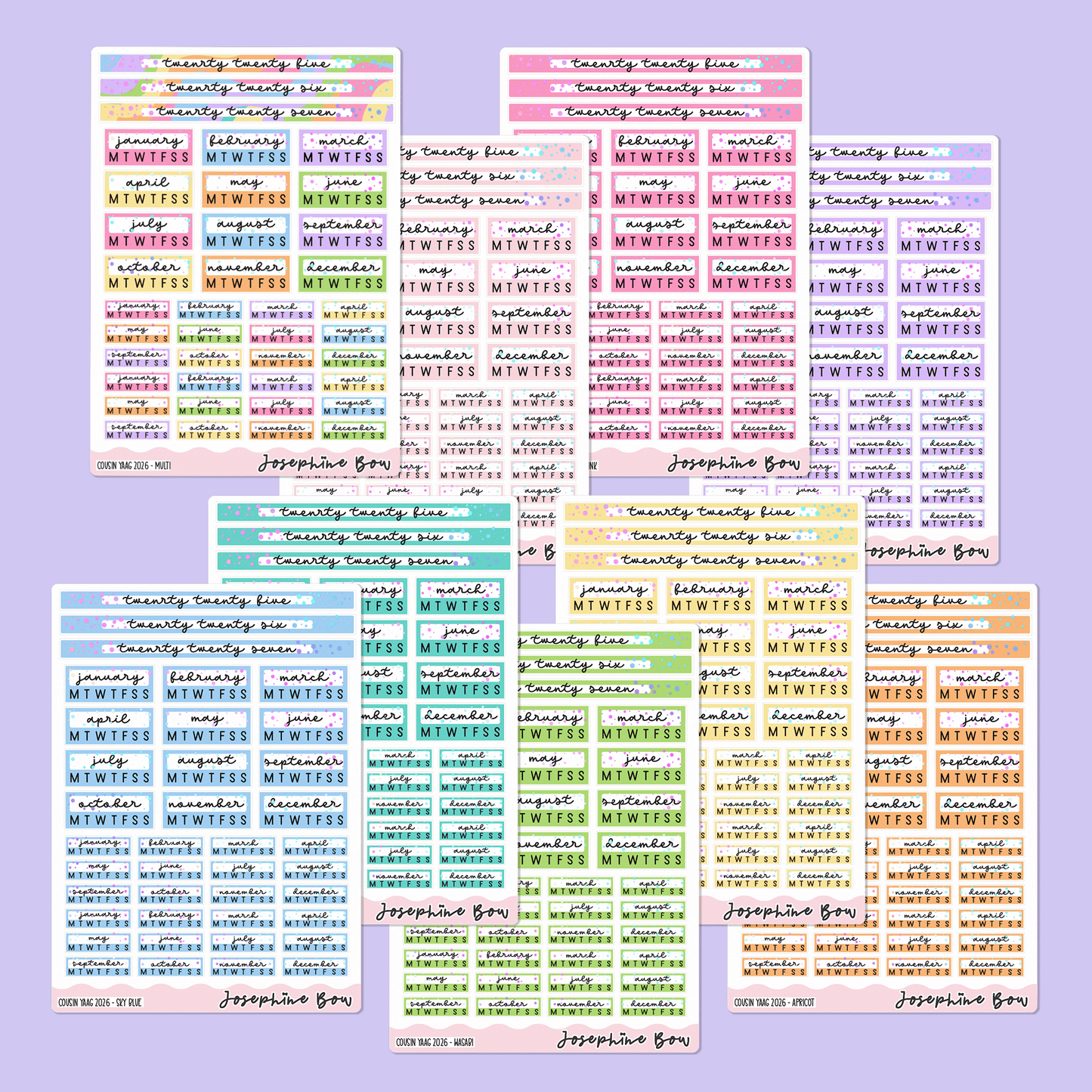 2026 Year At a Glance | Hobo Cousin - Pastel