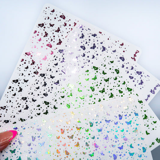 Butterfly Garden Foil Underlays for Standard Vertical and Hobo Cousin| Butterfly Scatter (choose your foil colour)