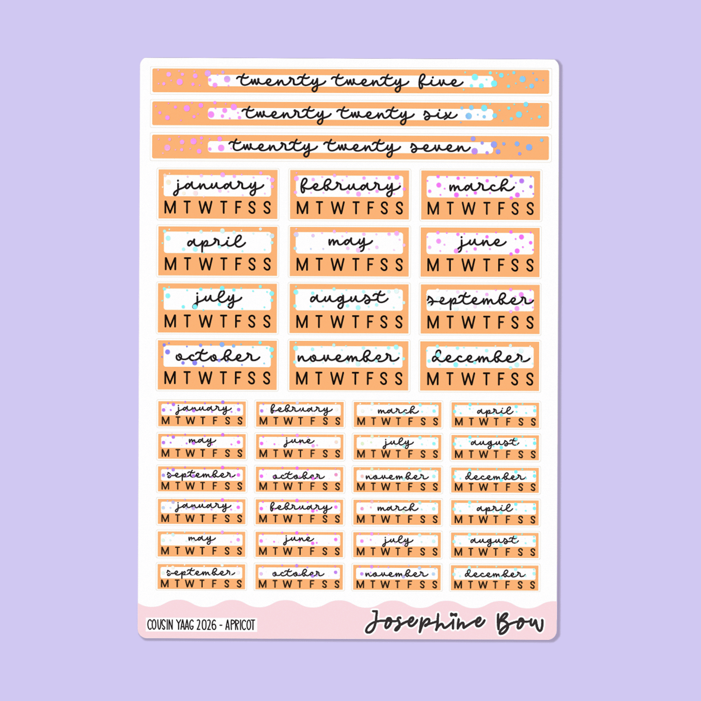 2026 Year At a Glance | Hobo Cousin - Pastel