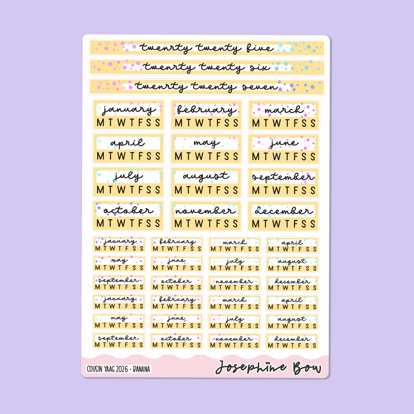 2026 Year At a Glance | Hobo Cousin - Pastel