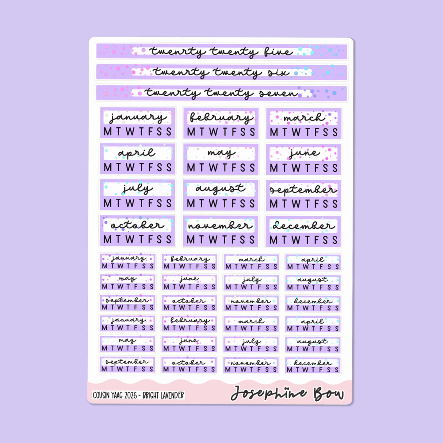 2026 Year At a Glance | Hobo Cousin - Pastel