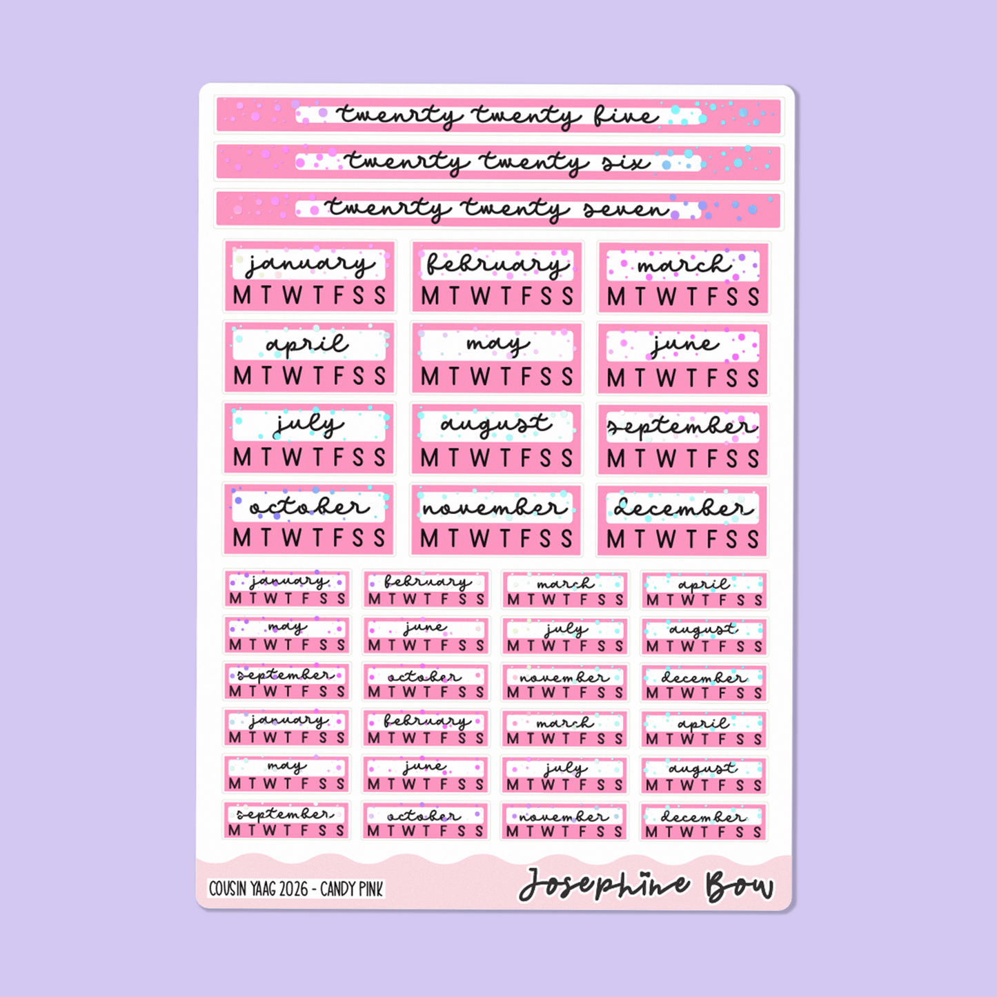 2026 Year At a Glance | Hobo Cousin - Pastel