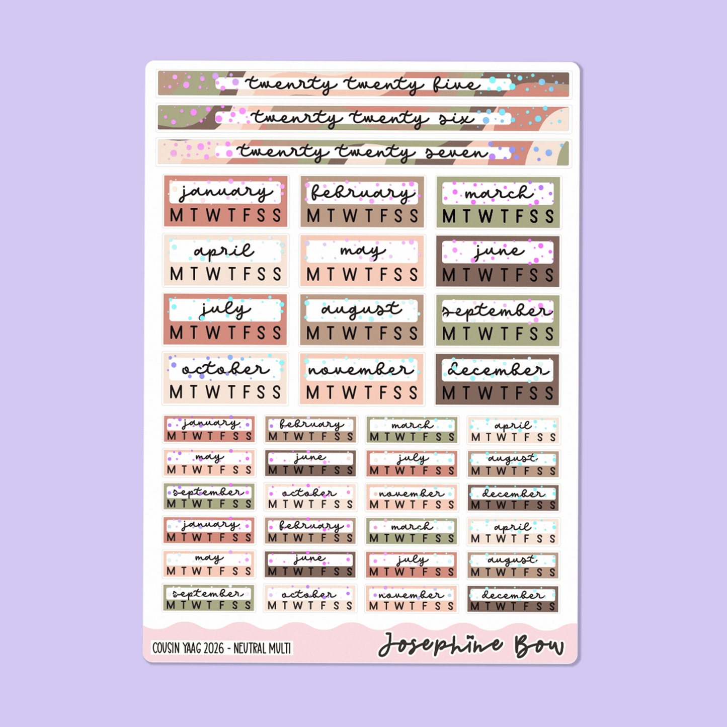 2026 Year At a Glance | Hobo Cousin - Neutral