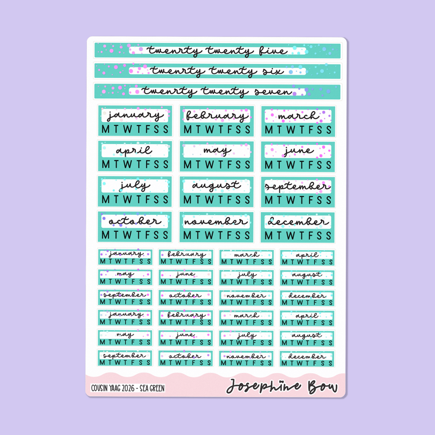 2026 Year At a Glance | Hobo Cousin - Pastel