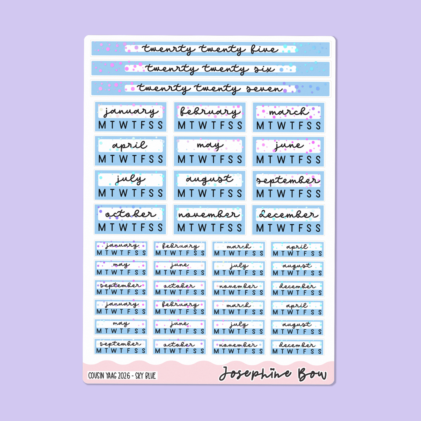 2026 Year At a Glance | Hobo Cousin - Pastel