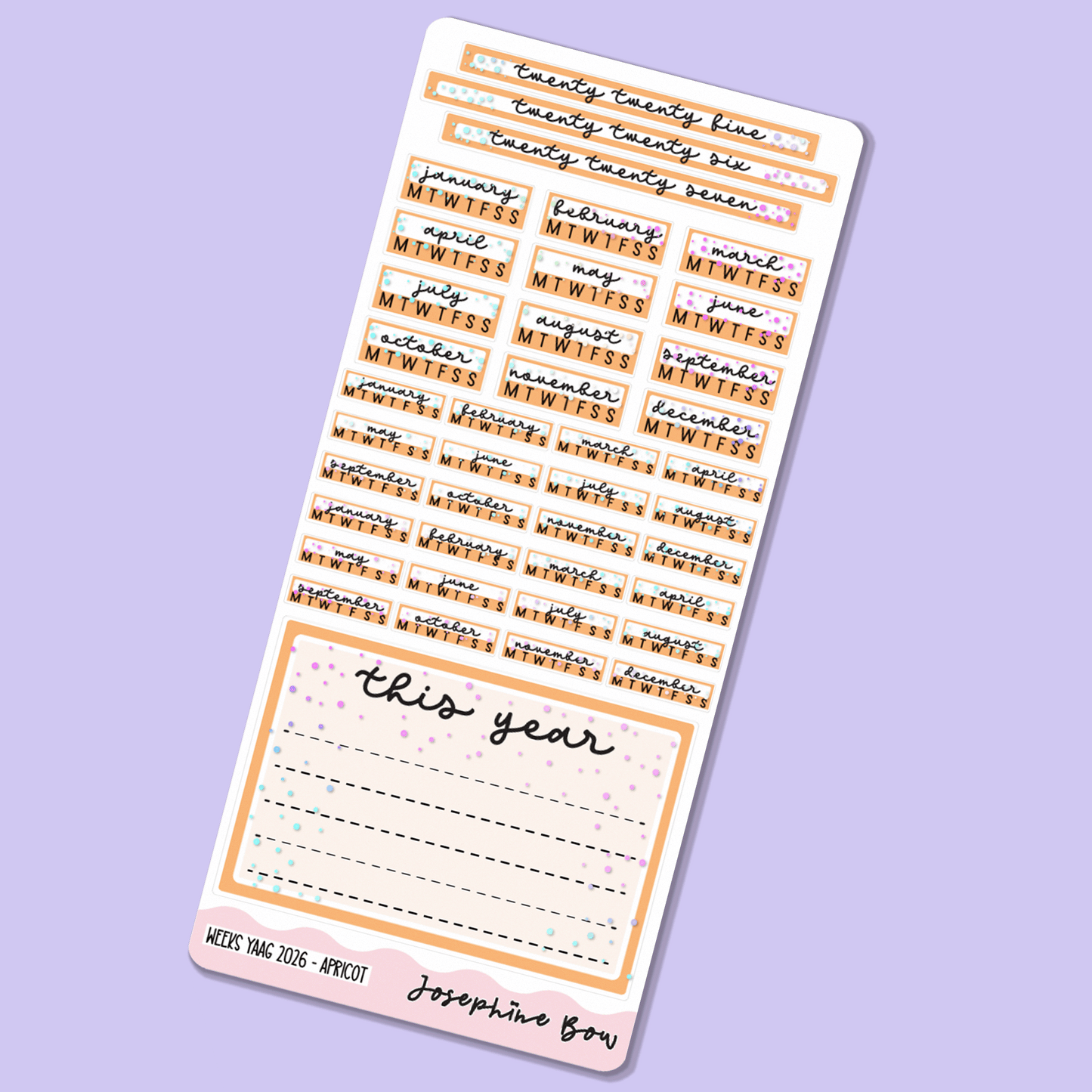 2026 Year At a Glance | Hobo Weeks - Pastel