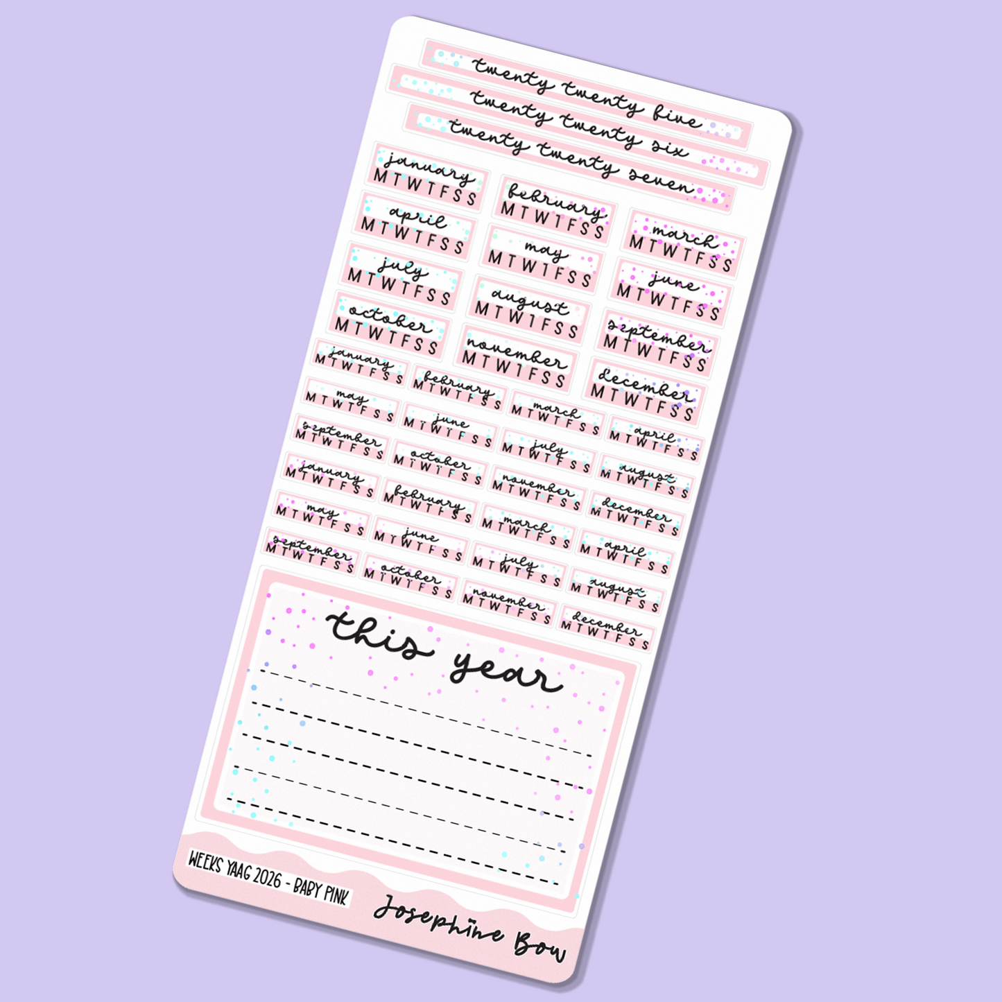 2026 Year At a Glance | Hobo Weeks - Pastel