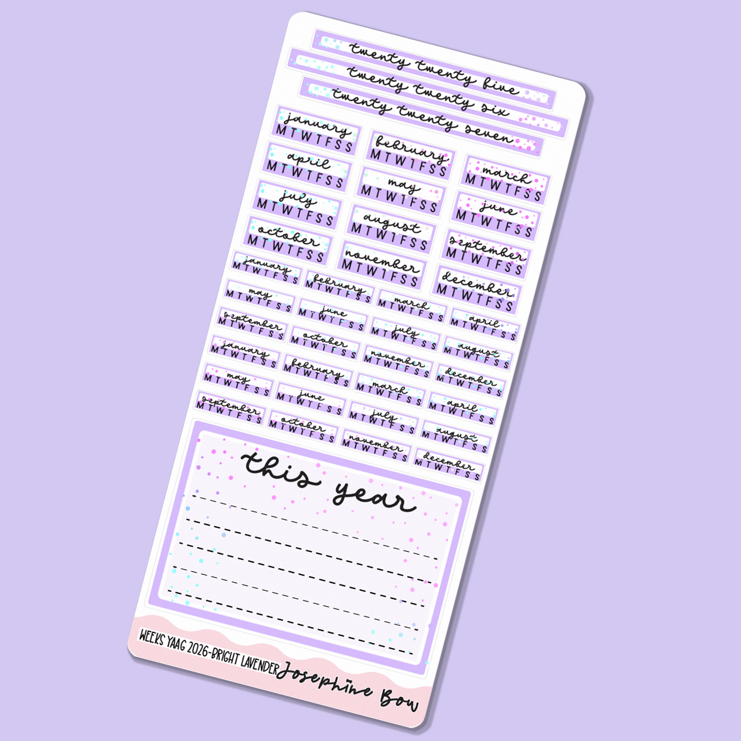 2026 Year At a Glance | Hobo Weeks - Pastel