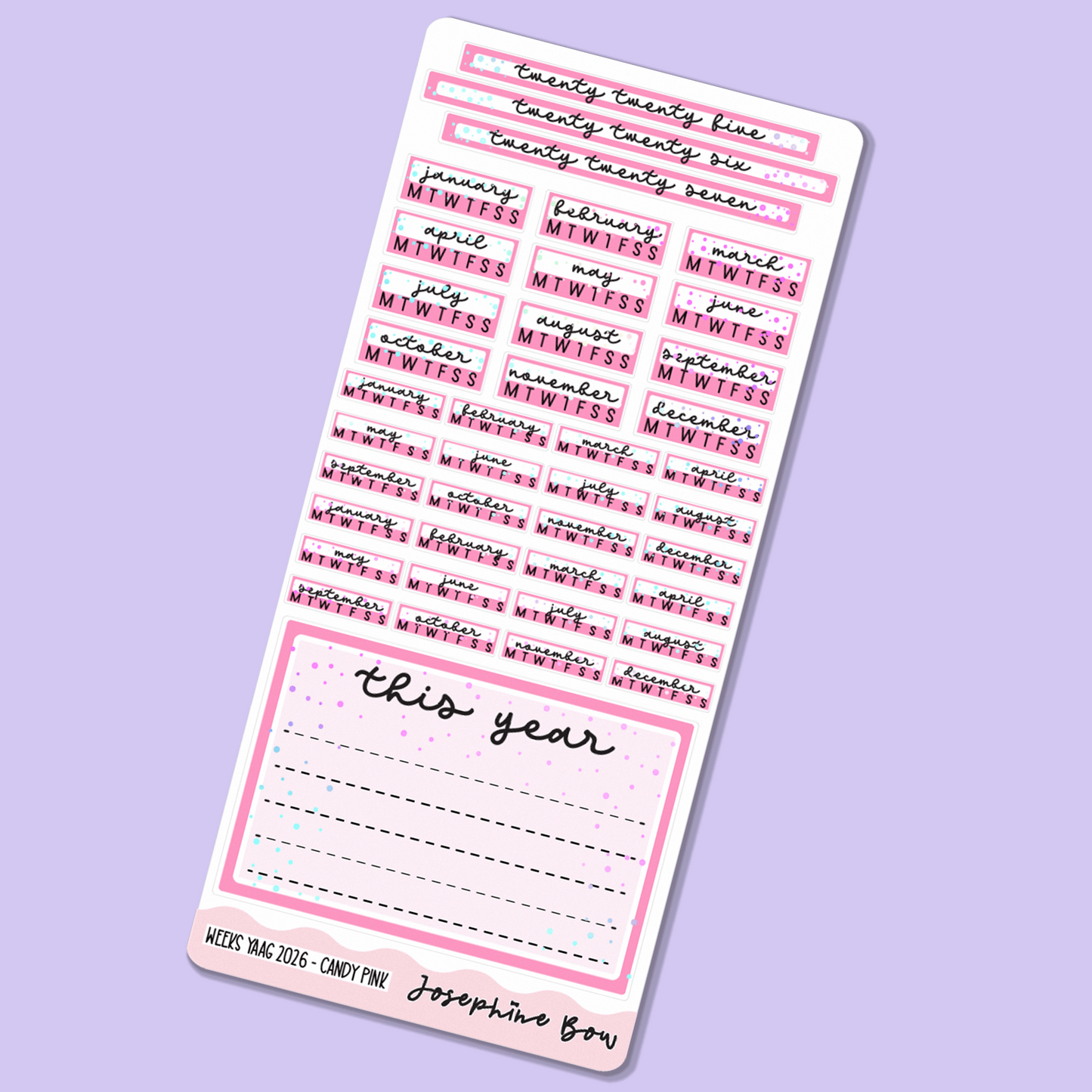 2026 Year At a Glance | Hobo Weeks - Pastel