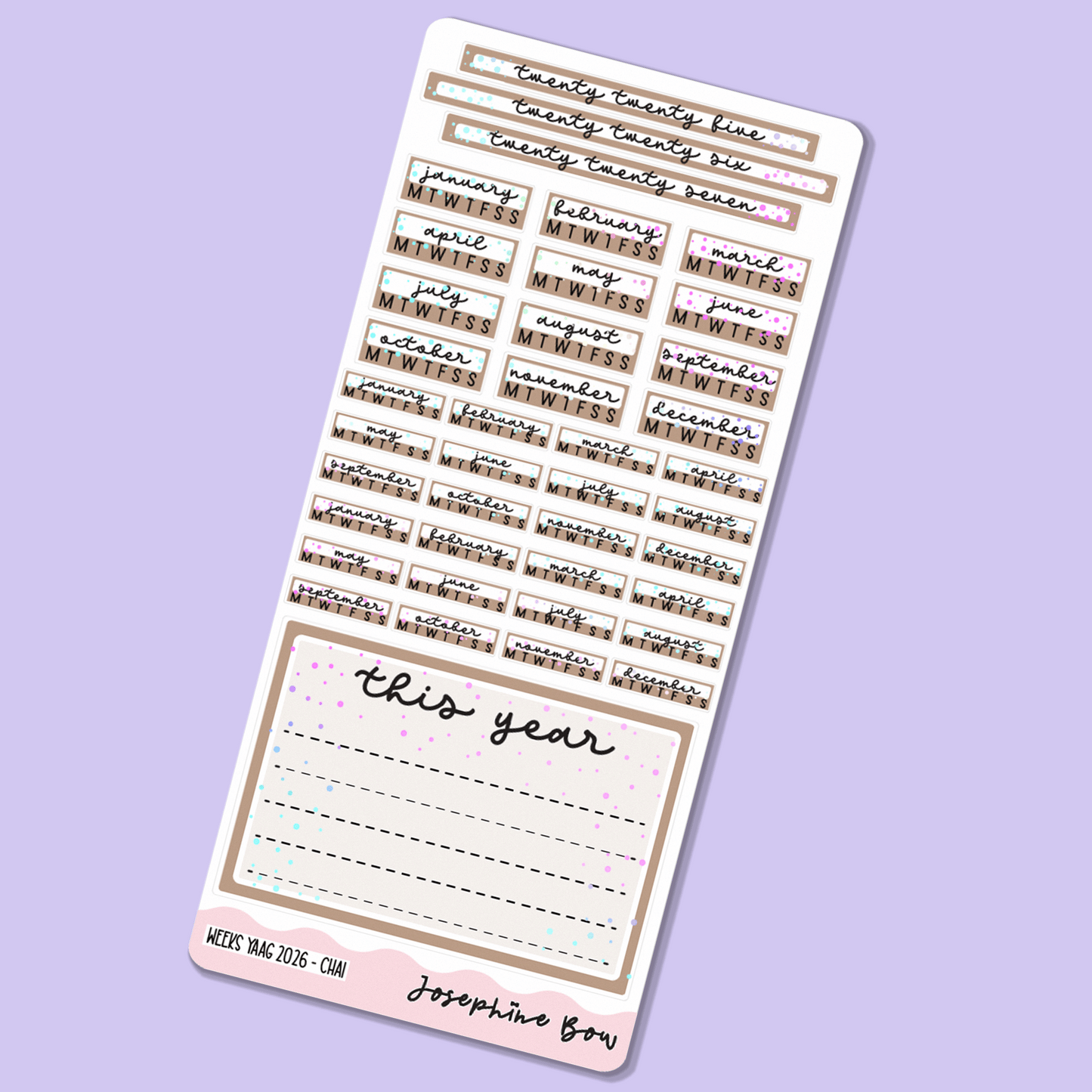 2026 Year At a Glance | Hobo Weeks - Neutral