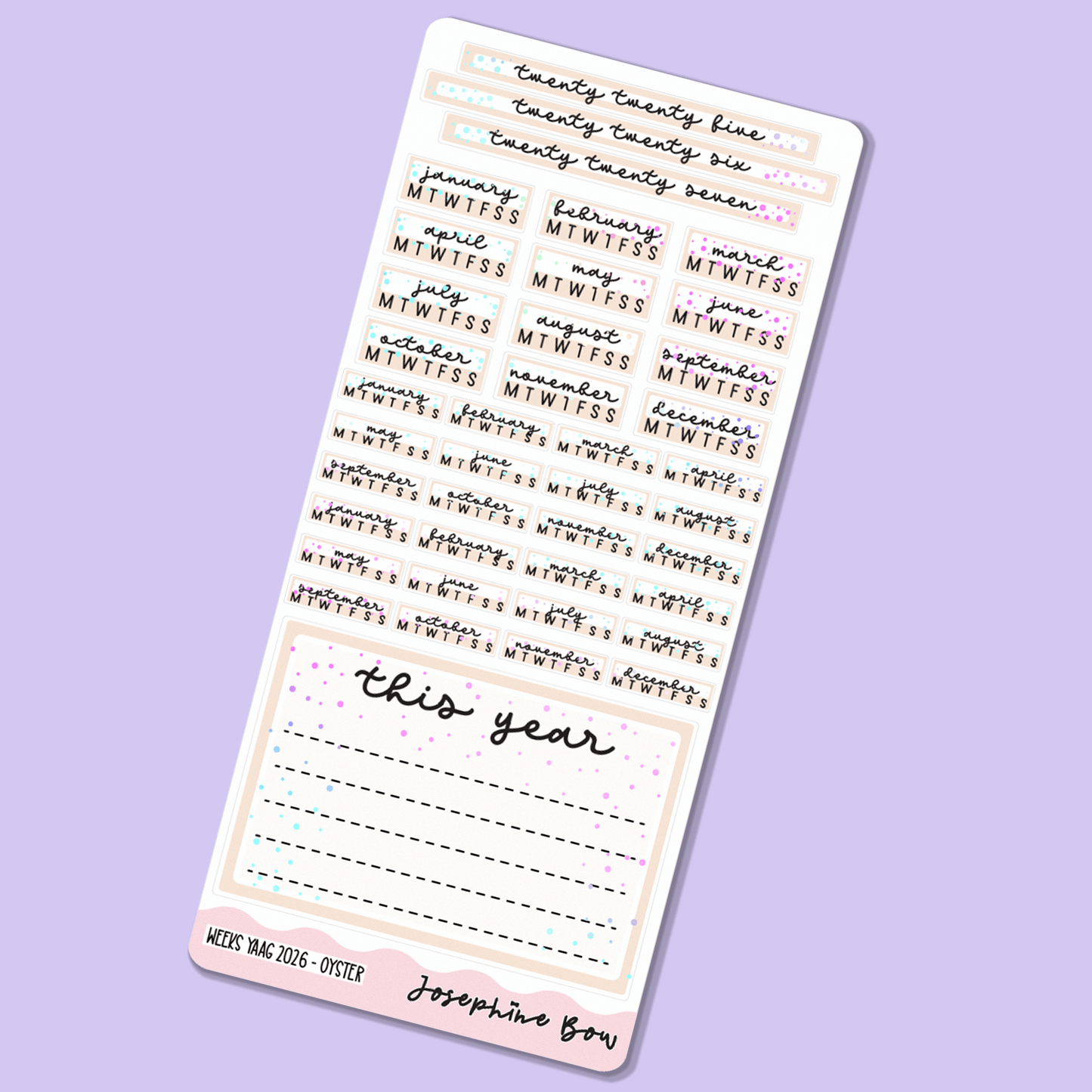 2026 Year At a Glance | Hobo Weeks - Neutral