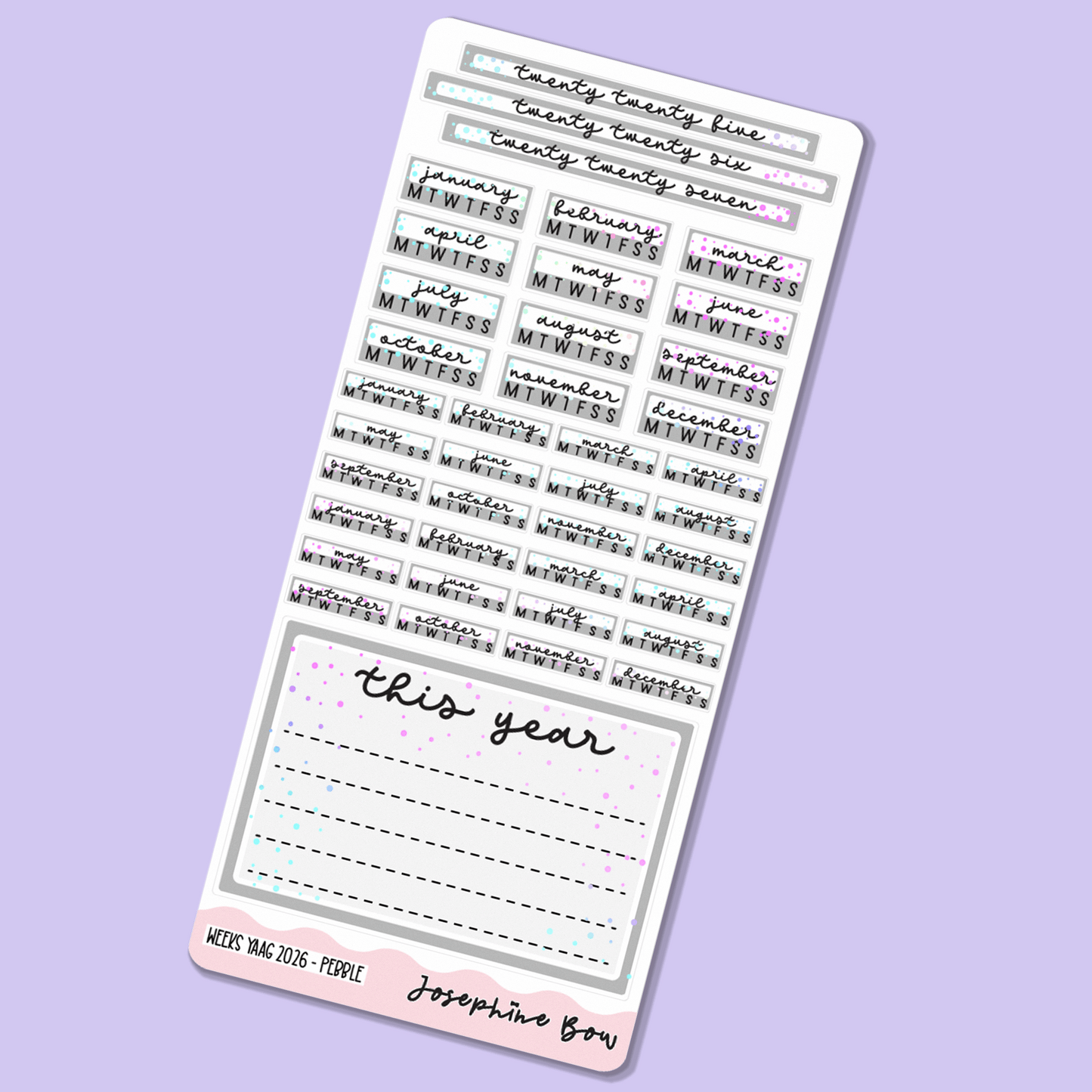 2026 Year At a Glance | Hobo Weeks - Neutral