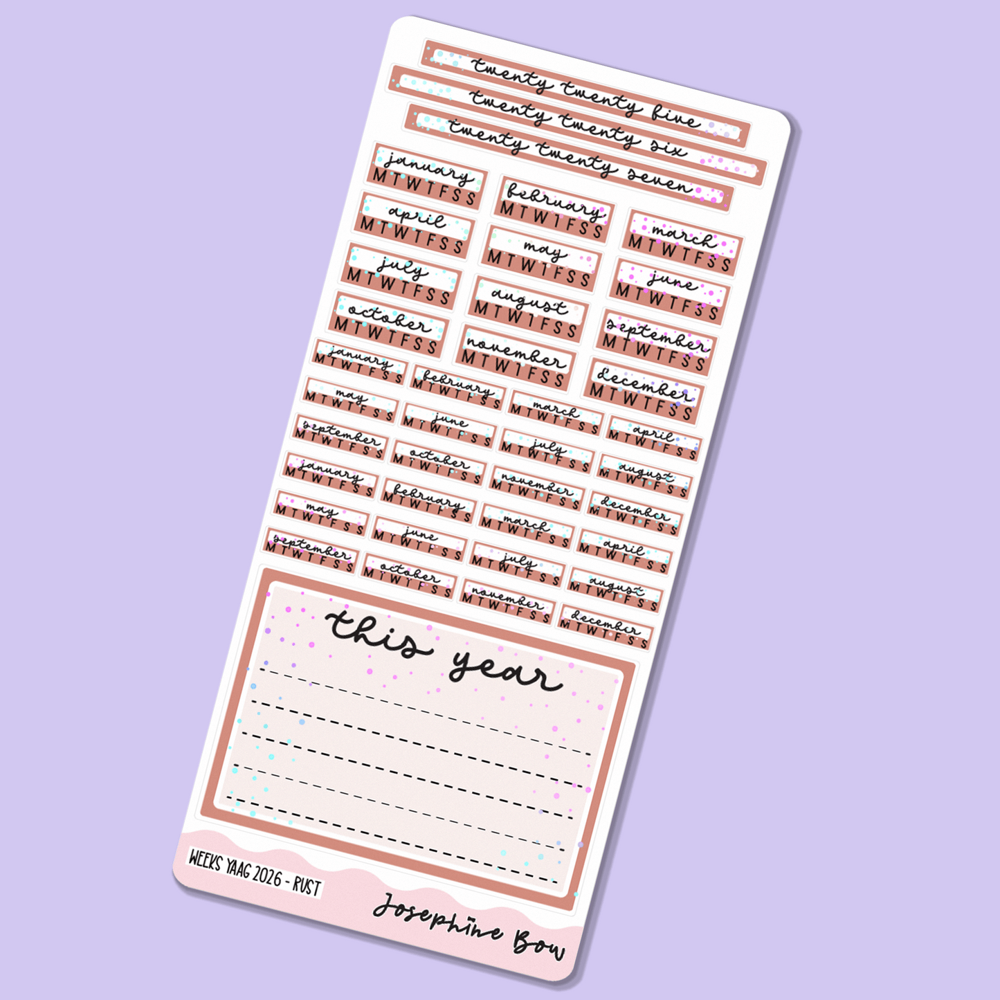 2026 Year At a Glance | Hobo Weeks - Neutral