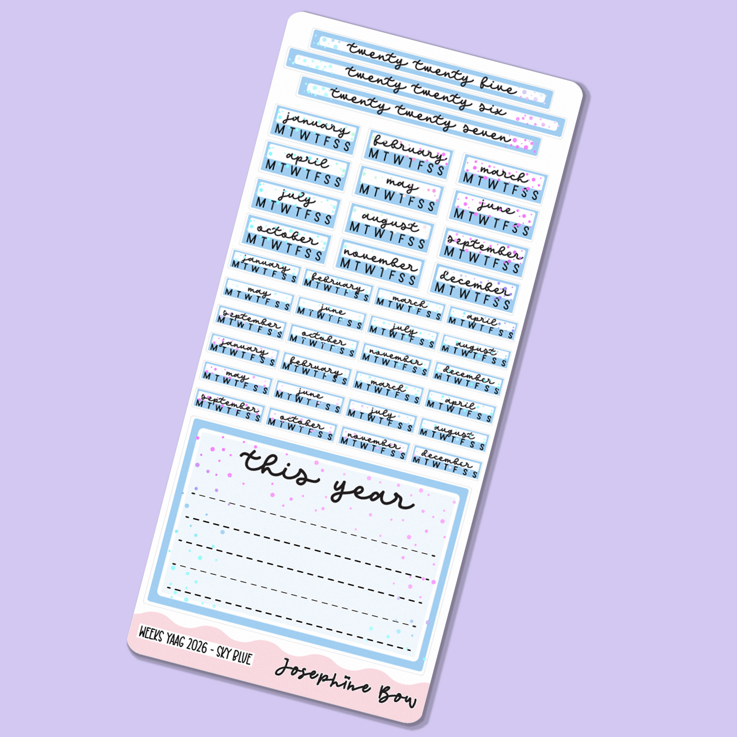 2026 Year At a Glance | Hobo Weeks - Pastel