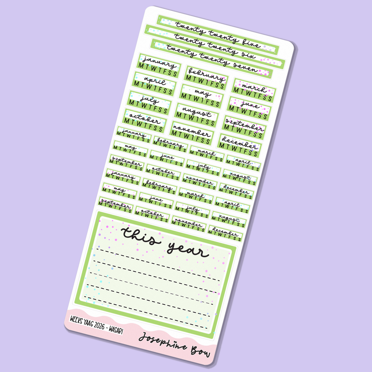 2026 Year At a Glance | Hobo Weeks - Pastel