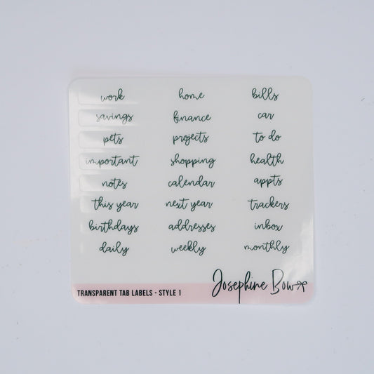 Transparent Tab Labels