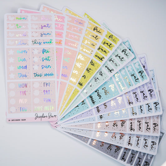 Foiled Date Covers Bundle | 12 Pastel Colours