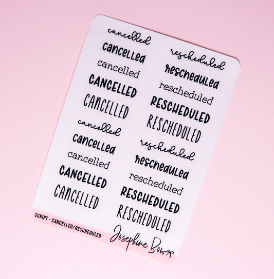 Transparent Script | Cancelled & Rescheduled