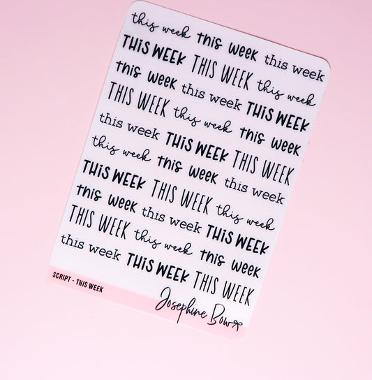 Transparent Script | This Week