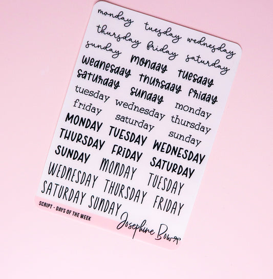 Transparent Script | Days of the Week