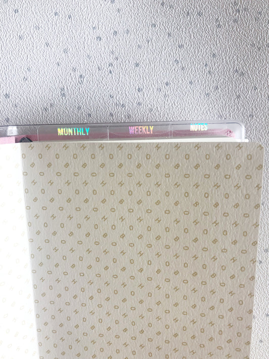 Hobonichi Weeks Pink Glitter Foiled Tabs Top Edge