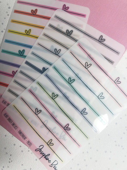 Transparent Horizontal Heart Dividers (4 colour options)