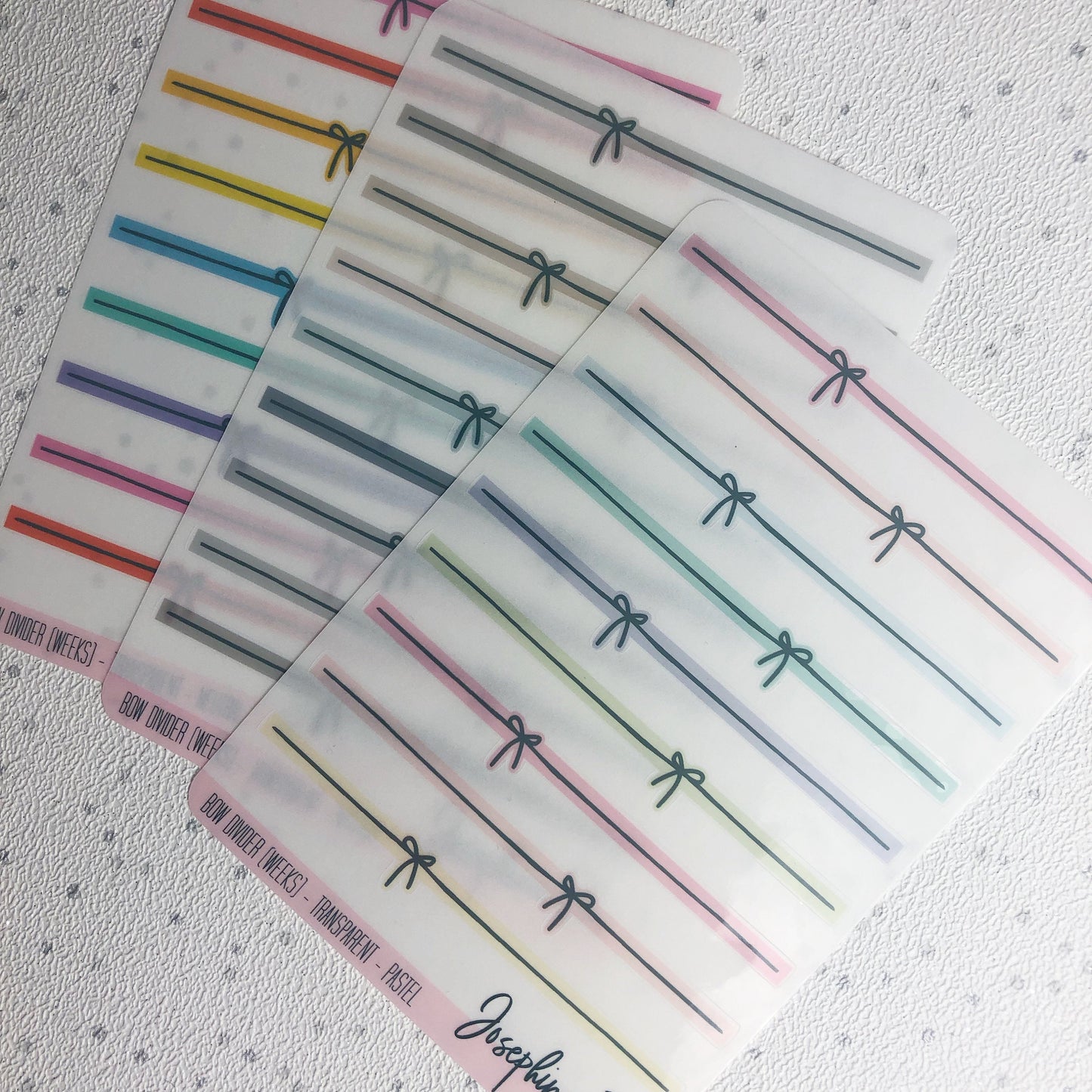 Transparent Horizontal Bow Dividers (4 colour options)
