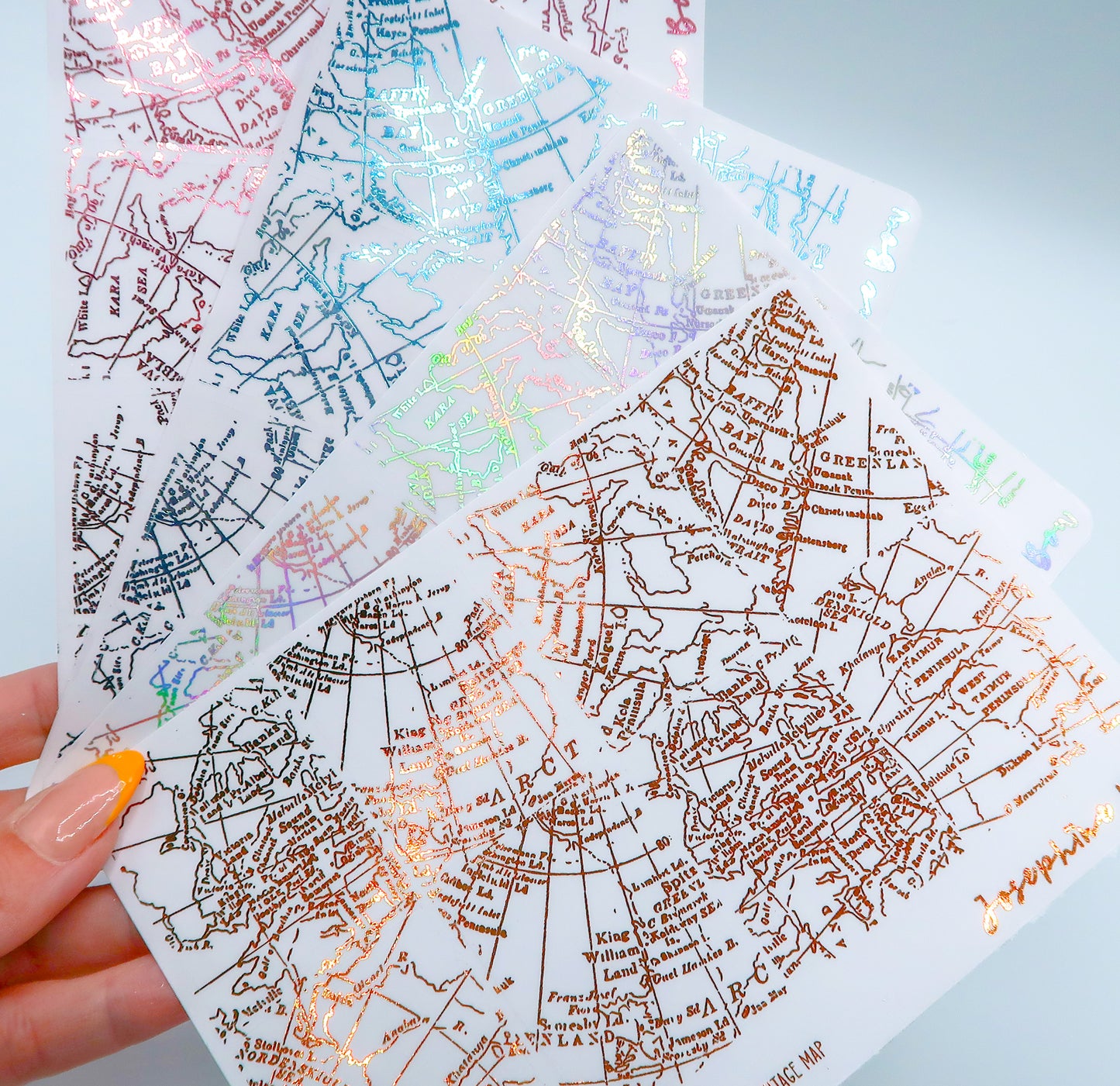 Bon Voyage Foil Underlays for SV and Hobo Cousin | Vintage Map (choose your foil colour)