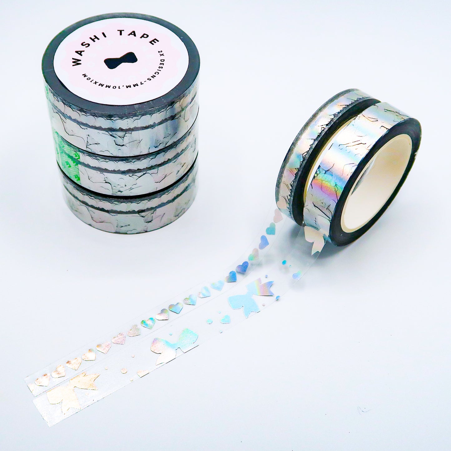 Advent 2024 Washi Extras | Day 7 - Transparent Bows and Hearts (Set of 2)