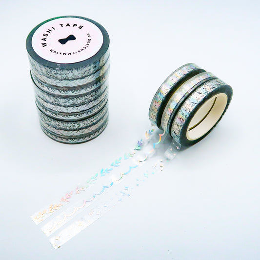 Advent 2024 Washi Extras | Day 11 - Transparent Mixed Foil Headers (set of 3)