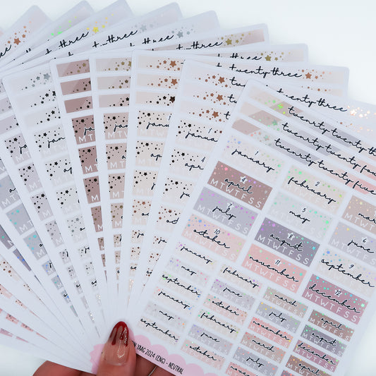 Hobonichi Cousin Foiled Year At A Glance 2024 - Neutral