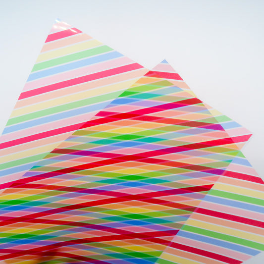 Cherry Pie | Rainbow Stripe Print Vellum & Acetate