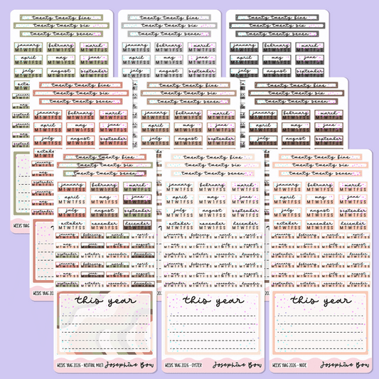 2026 Year At a Glance | Hobo Weeks - Neutral