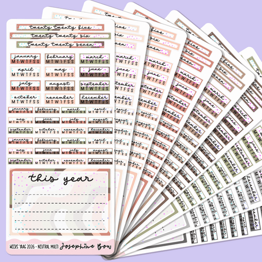 2026 Year At a Glance | Hobo Weeks - Neutral