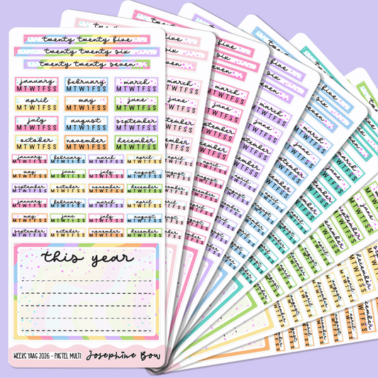 2026 Year At a Glance | Hobo Weeks - Pastel