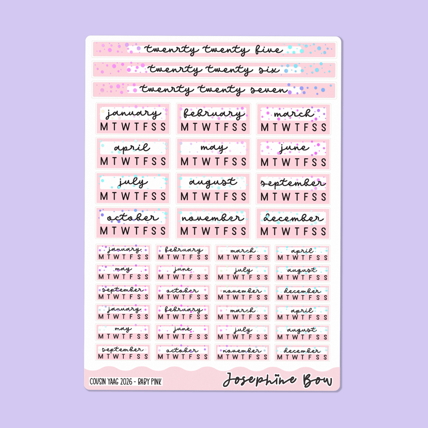 2026 Year At a Glance | Hobo Cousin - Pastel