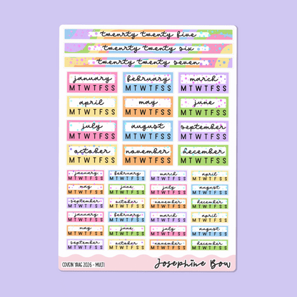 2026 Year At a Glance | Hobo Cousin - Pastel