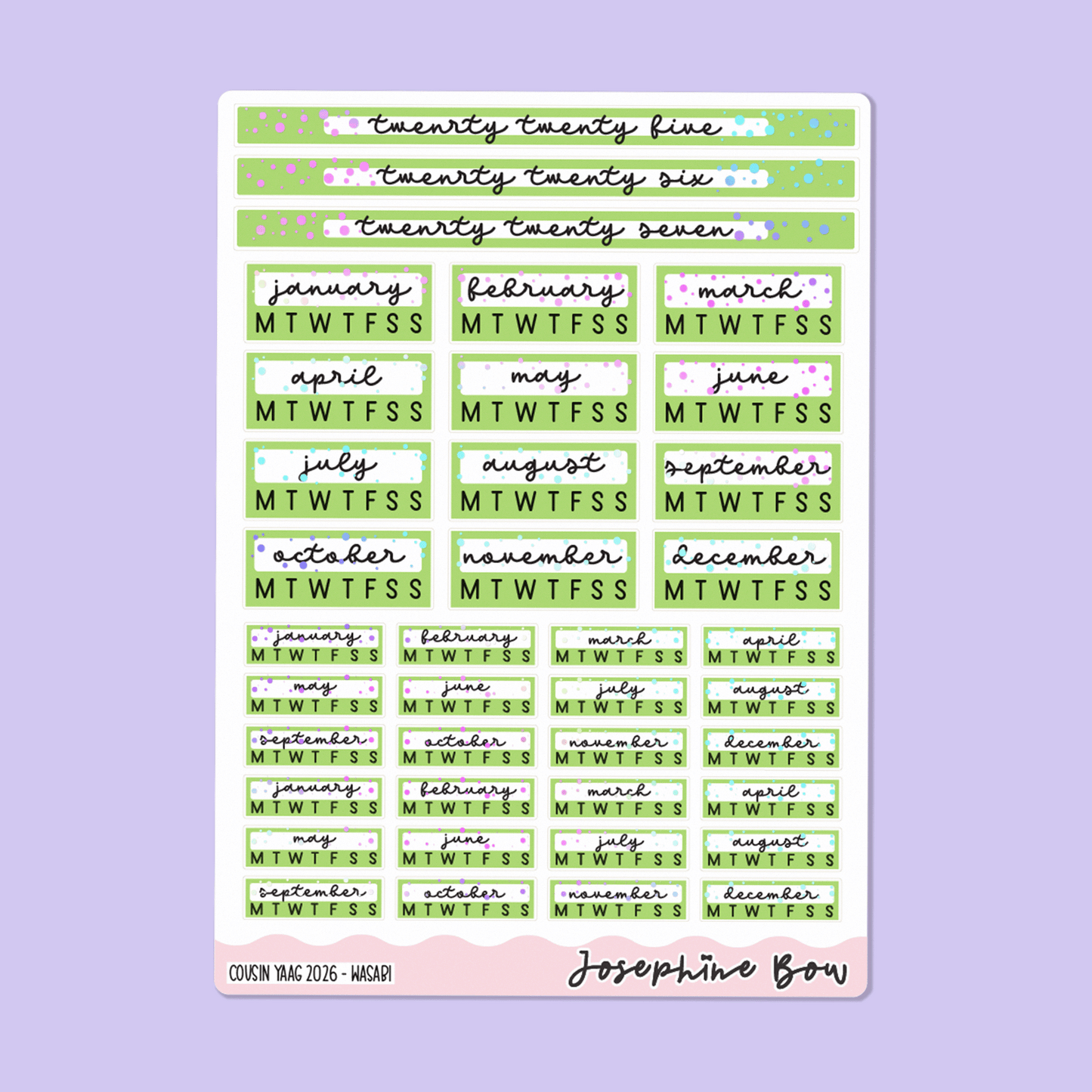 2026 Year At a Glance | Hobo Cousin - Pastel