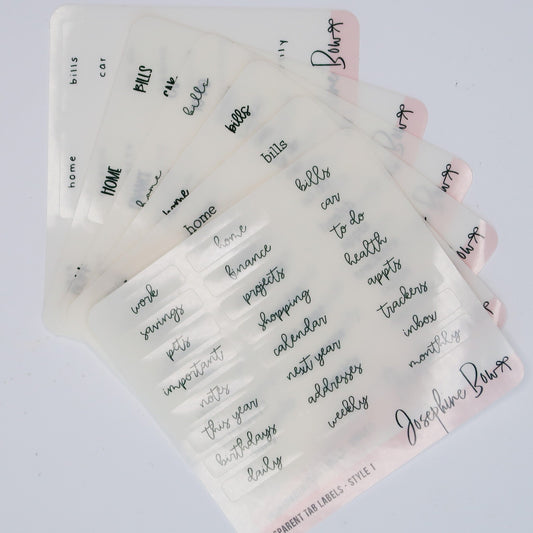Transparent Tab Labels