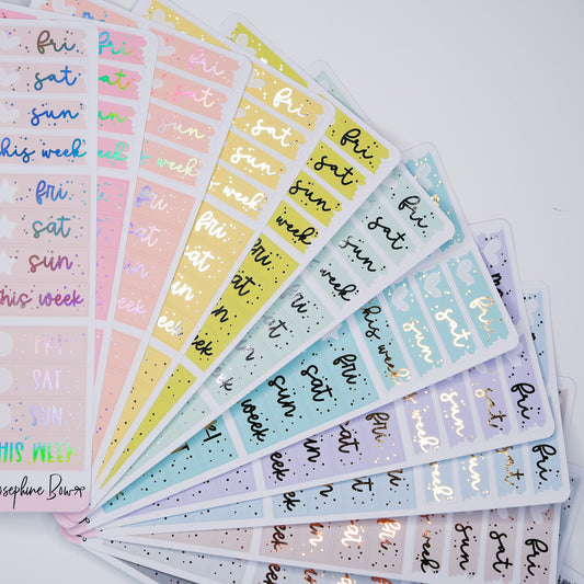 Foiled Date Covers Bundle | 12 Pastel Colours