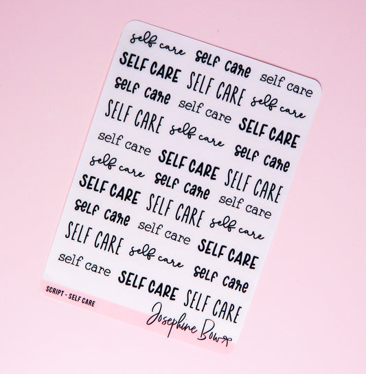 Transparent Script | Self Care