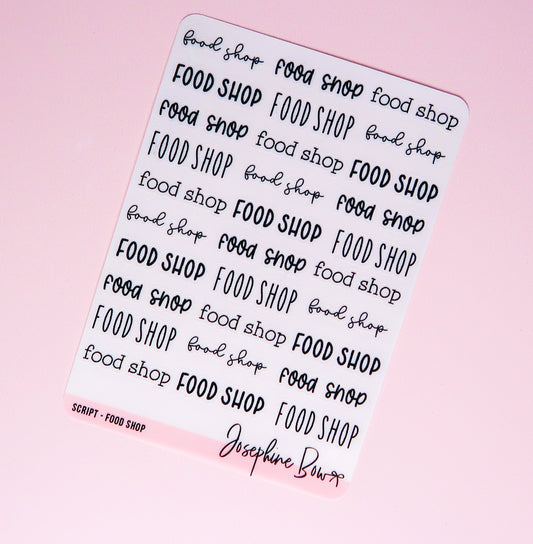 Transparent Script |  Food Shop