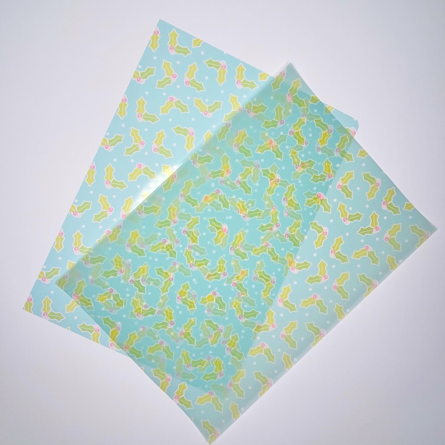 Jolly Holly | Aqua Holly Print Vellum & Acetate