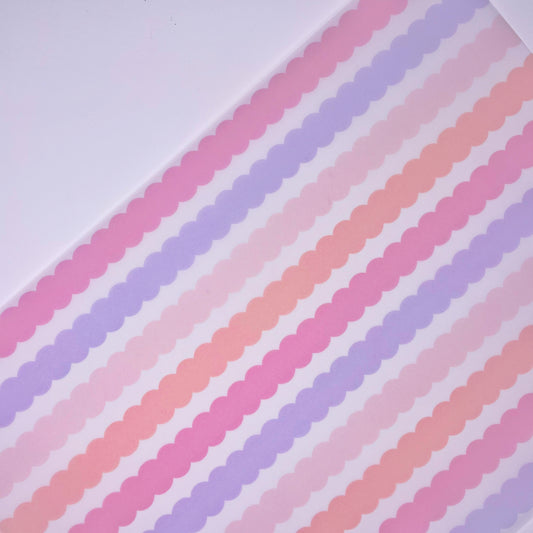 Beau Bows | Scallop Stripe Print Vellum & Acetate