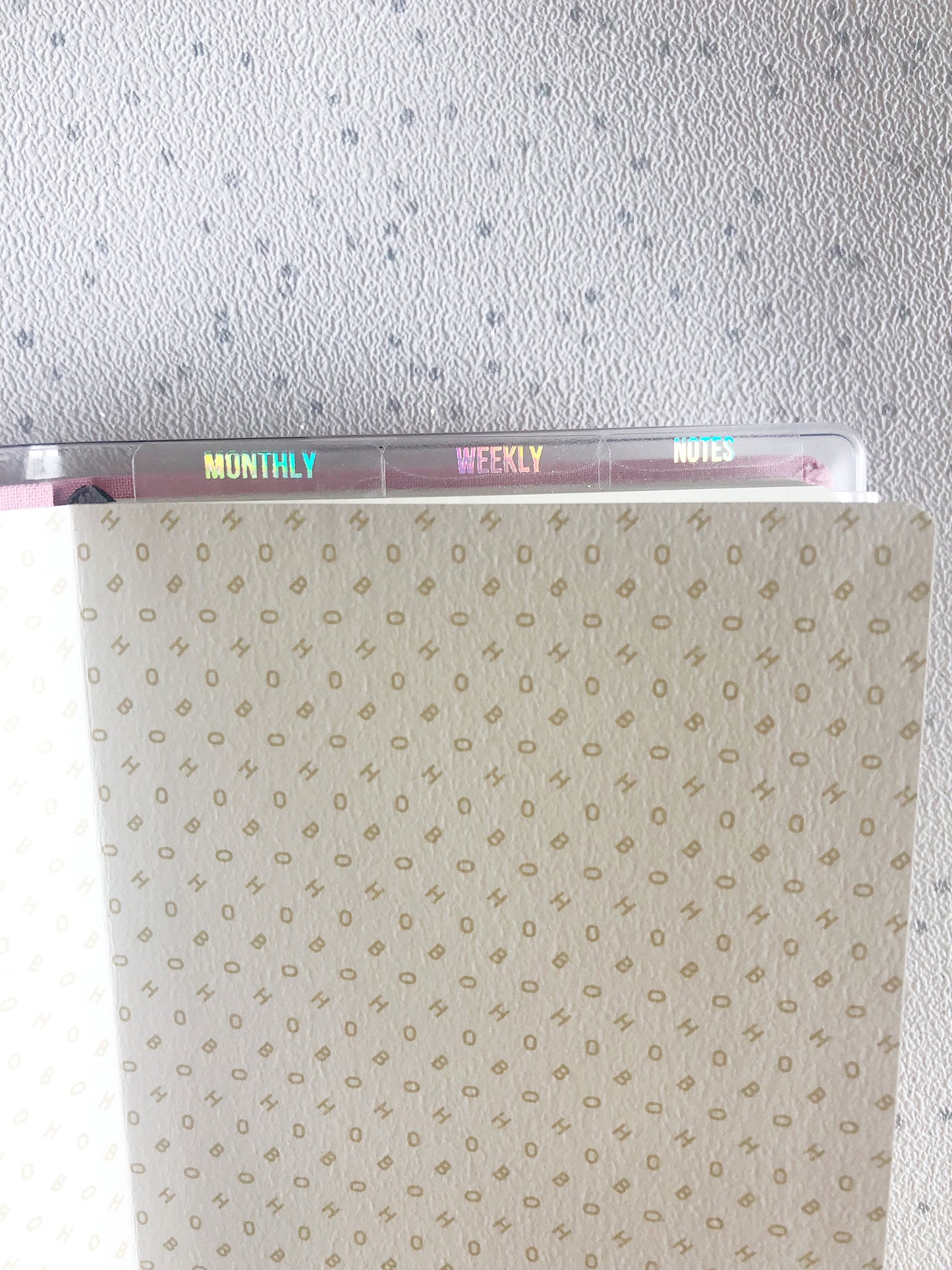 Hobonichi Weeks Pink Glitter Foiled Tabs Top Edge