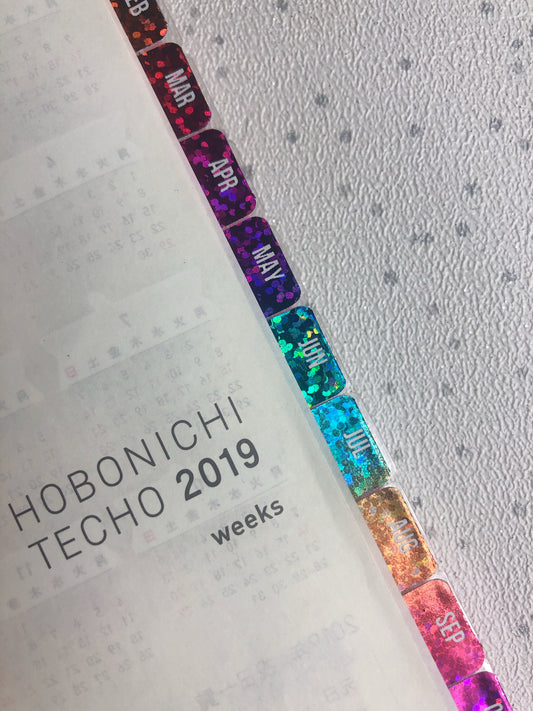 Hobonichi Cousin Rainbow Foiled Tabs stickers