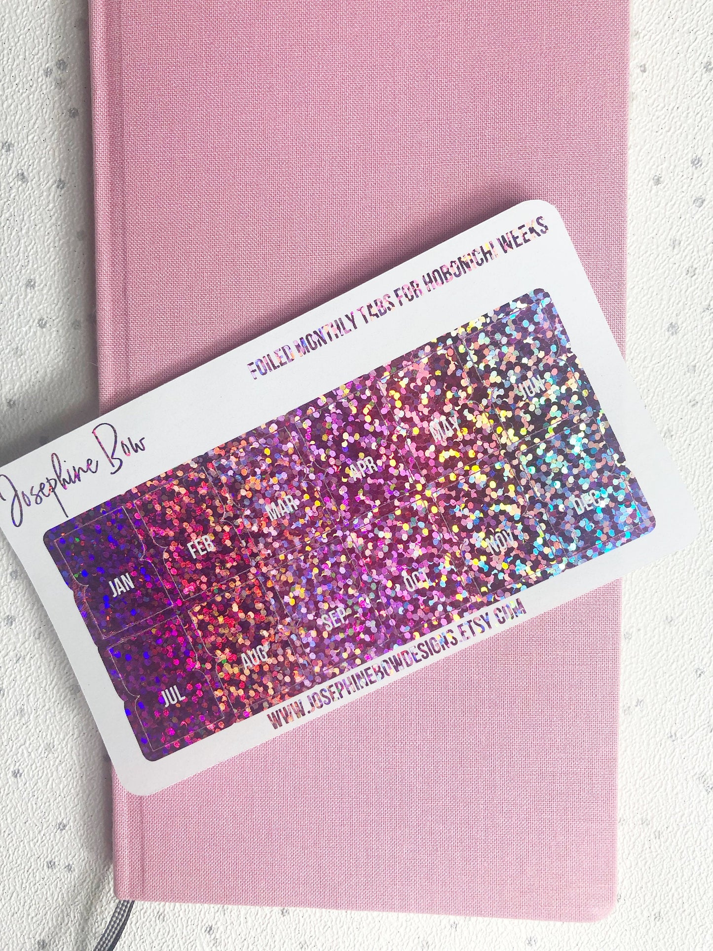 Hobonichi Weeks Pink Foiled Glitter Effect Tabs