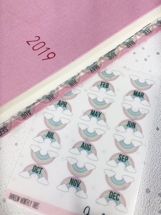 Rainbow Clear Hobonichi Weeks Tabs